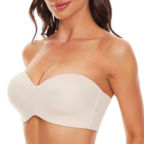 Shop Generic Full Support Non-Slip Convertible Bandeau Bra Strapless Push  Up Plus Size Seamless Bra Underwire Convertible Smoothing Unpadded Online