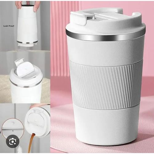 Generic Stainless steel insulated coffee mug- White.