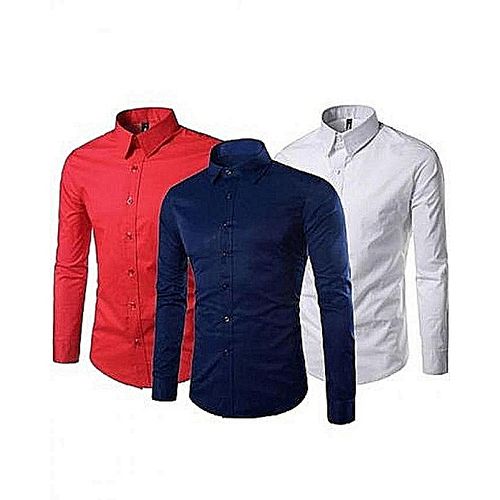 Shop Cerrbelos Long Sleeves Shirt - 3 Pack - Multicolour Online | Jumia ...