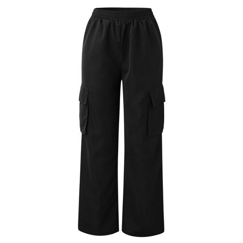 Shop Generic (Black)Cargo Pants Women Plus Size Belt Less High Waisted Wide  Leg Trousers Straight Leg Relaxed Style Trousers Trousers XXA Online