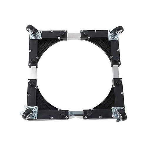 Generic Adjustable Heavy-Duty Washing Machine & Fridge Stand (Movable Base with Wheels) - Black - image 4