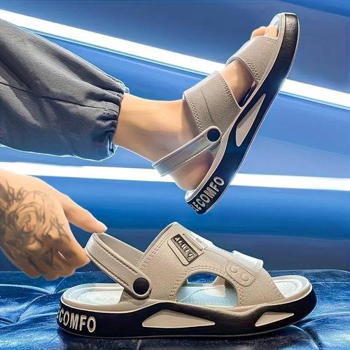 product_image_name-Fashion-Men's Summer Slippers - Breathable, Non-Slip EVA Beach Shoes - Khaki-2