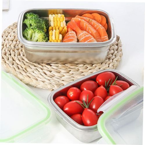 White Label 2Pcs Lunch Box - Green/Transparent