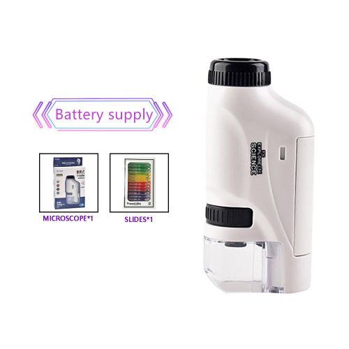 Mini Pocket Microscope Lab LED Light 60-120x Kid Science