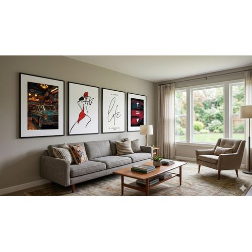 Other Black A3 4pcs Set Minimalist Interior Decor Frame