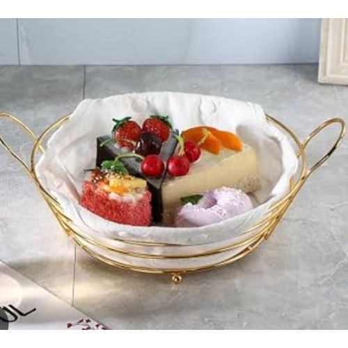 AD Bread, Fruit, Pastry Serving Tray - Gold