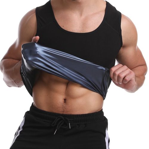 Shop Generic Men's Heat Trapping Shirt Sweat Body Shaper Vest Mens Bodysuit  Slimmer Sauna suits Fitness Shapewear Compression Top Gym Belt Online