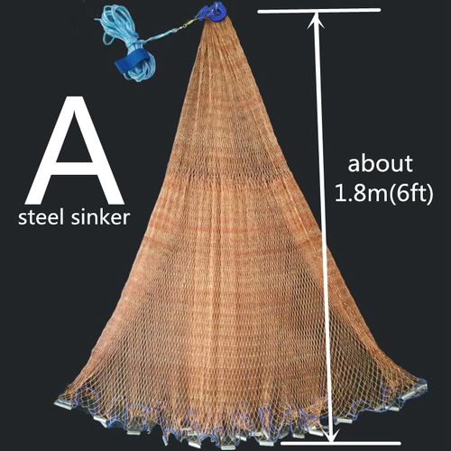 Shop Generic Finefish catch fishing net USA cast nets water hand throw fly  fishing network small mesh gill net with sinker and without sinker Online