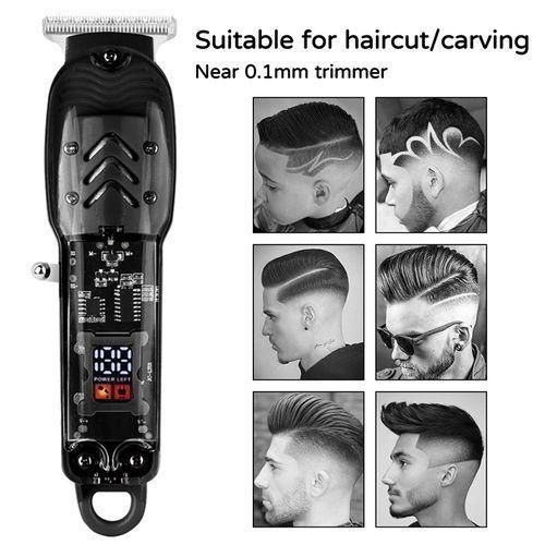 product_image_name-Generic-Smart Rechargeable Hair Trimmer/Shaving Machine comes with Shaver, Oil bottle ,Brush ,Charging cable & User Guide- Black-4