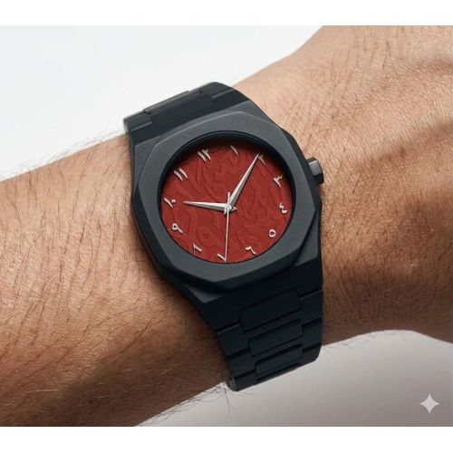 product_image_name-Generic-Matte Black Arabic Dial Watch-2