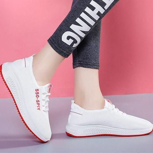 product_image_name-Fashion-Soft Sole Low Top Sneakers - White - White - EU 37-2