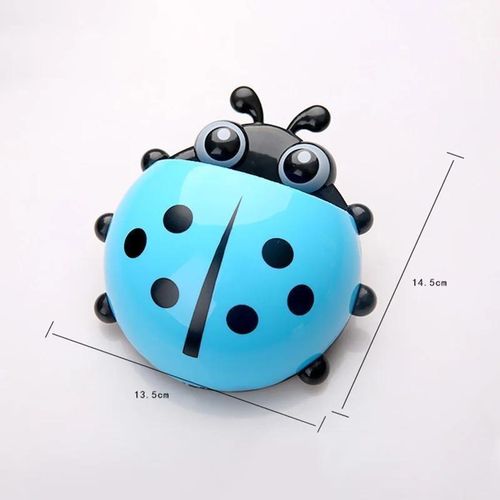 product_image_name-Generic-Cute Ladybird Toothbrush Holder – Fun Wall-Mounted Bathroom Organizer for Kids - Blue-3