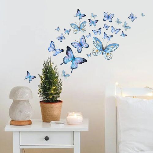product_image_name-Generic-Blue Light Butterfly Wall Decoration Luminous Wall Stickers-Suitable For Living Room Bedroom Background Decoration-4