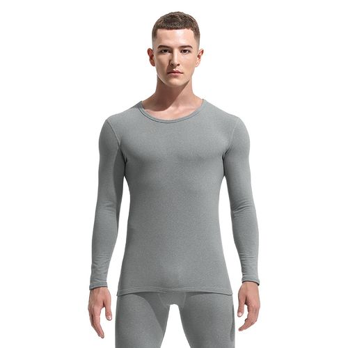 Shop Generic Men Thermal Underwear Winter Long Jhons Warm Body Clothes Slim  Tops Open Pocket-light gray Online