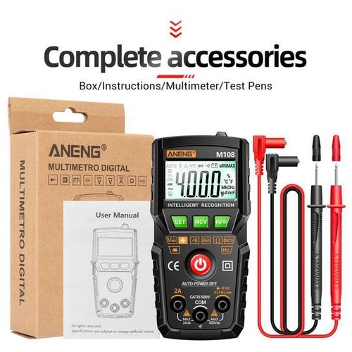Generic  ANENG M108 Smart Digital Multimeter Auto Range 4000 Counts NCV With Backlight Flashlight