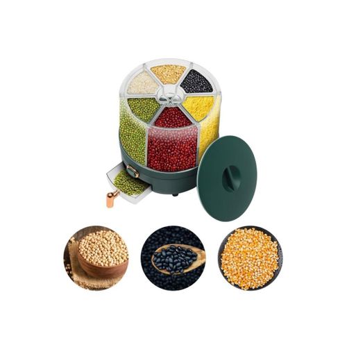 product_image_name-Generic-4.5KG Detachable Rotatable Cereal Storage Container PS+PET Kitchen Airtight Moisture Proof Grain Bucket (BPA Free) (D23.5 x H25)cm / (D9.25 x H9.84)inch - Green-2