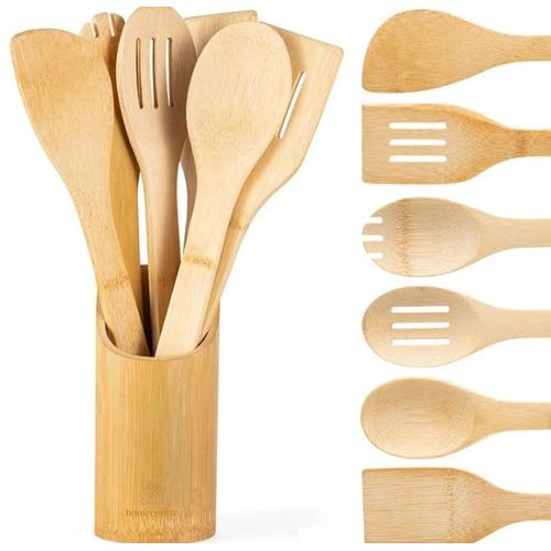 product_image_name-A Design-7pcs Bamboo Kitchen Ware - Multicolours -1