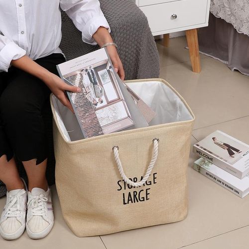 White Label Foldable Storage Bag - Beige