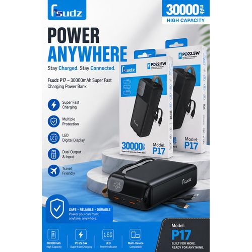 Fsudz P17 30000mAh Fast Charging Power Bank - image 2