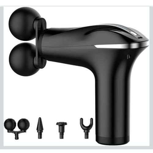 product_image_name-Generic-Handheld Neck Massage Gun, Double Heads Muscle Stimulators, Deep Tissue Massaging, Physiotherapy - Black-1