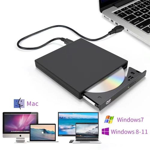General External CD DVD Drive for Laptop Notebook PC Desktop Computer, Black