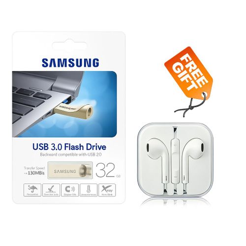 product_image_name-Samsung-SamsungUSB 3.0 Pendrive - 32GB - Silver + Free Earpiece-1