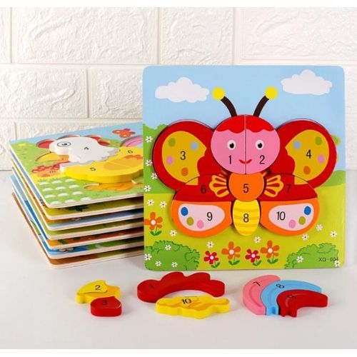 A & Shine 3pcs  Multifunctional Kids Learning Puzzle Board - Multicolour