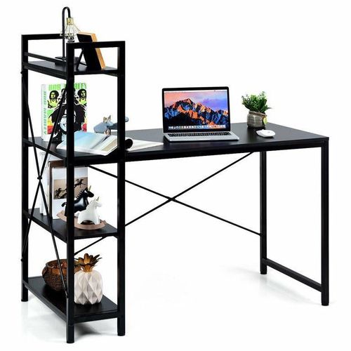 Generic 120cmx60cm Computer Desk Study Tableb with 4Tier Storage-Black - image 7