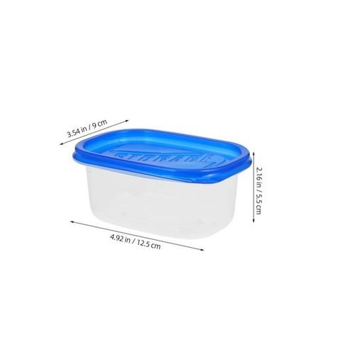 ShebSheb 3-Pack 280Ml Plastic Lunch Boxes with Lids Rectangular Food Storage Containers Stackable Lightweight for Fruit Meal Travel Kitchen - image 2
