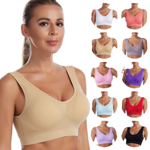 Tank Tops for Women Plus Size Sports Bra Without Steel Ring No