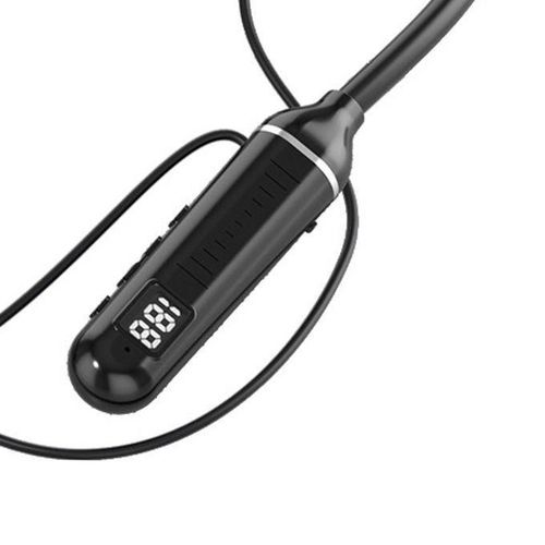 Generic Wireless Stereo Bluetooth Neckband Earphones With LED Battery Display - Black - image 3