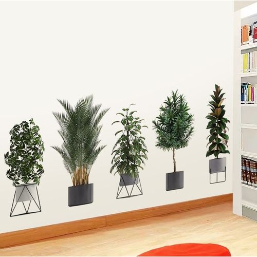 product_image_name-Generic-5 IN 1 3D decorative wall stickers leaves tropical plant stickers-4