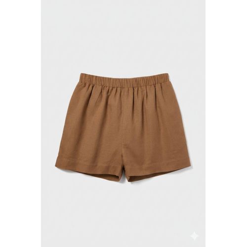 product_image_name-Generic-Elastic Lounge Shorts - Beige-1