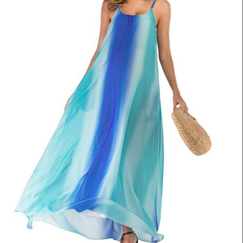 Shop Adel Ombre Casual Silk Dress - Blue/Pink Online | Jumia Ghana