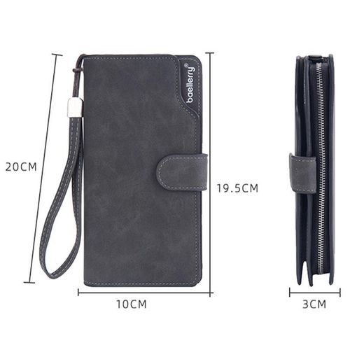 product_image_name-Fashion-Matte Leather Multi-card Slot Men Clutch Bag Zip Buckle Vintage Wallet-3