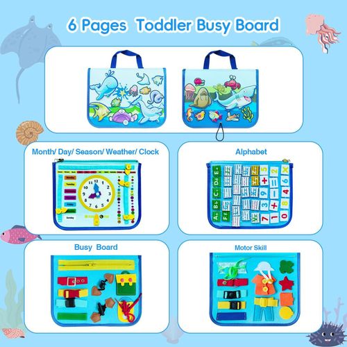 product_image_name-Generic-Children's Felt Busy Board, Montessori Educational Learning Board Toy, Preschool Activity Board-3