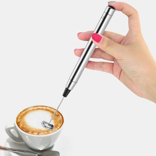 3 in 1 Portable Rechargeable Electric Milk Frother Foam Maker Handheld Foamer High Speeds Drink Mixer Coffee Frothing Wand, Black