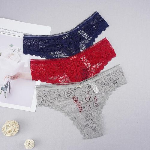 Shop Generic 3 Pcs/lot Lace Thongs For Women Female Underwear Set