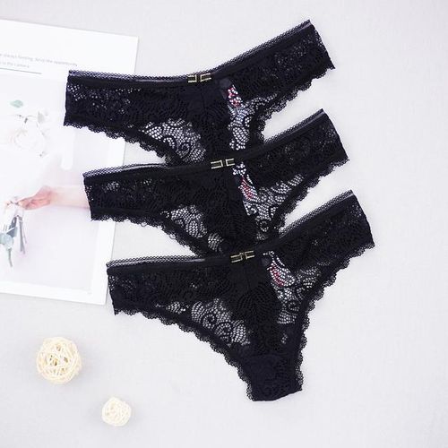 Shop Generic 3 Pcs/lot Lace Thongs For Women Female Underwear Set Sexy  Breathable Soft Briefs Lady's Panty Women's Underpants Bragas Mujer Online