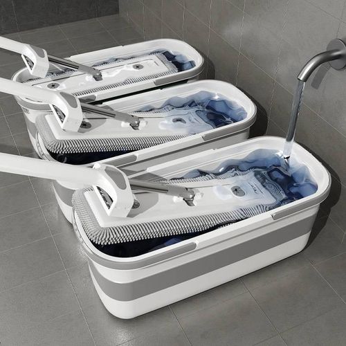 Generic Flat Mop with Collapsible Bucket Set - image 2