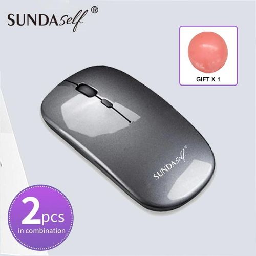 product_image_name-SUNDASELF-2.4G Rechargeable Wireless Mouse Bluetooth 2 Modes Grey*2-1