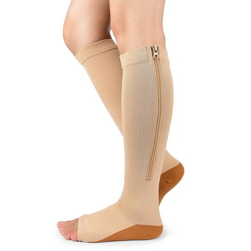 Shop Generic Women's Open Toe Calf Zipper Compression Socks for