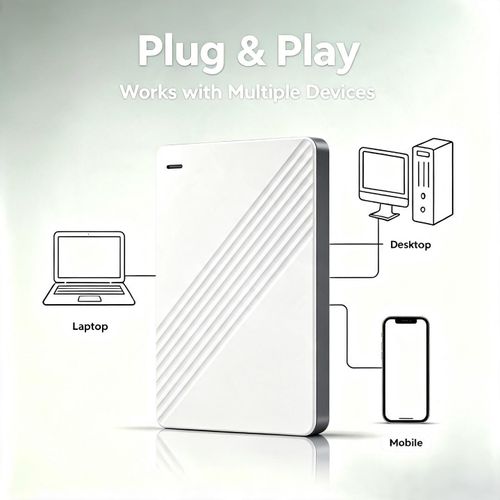 Generic 1TB 2.5" Silver USB 3.0 Plug & Play Portable External Mechanical HDD for PC Laptop