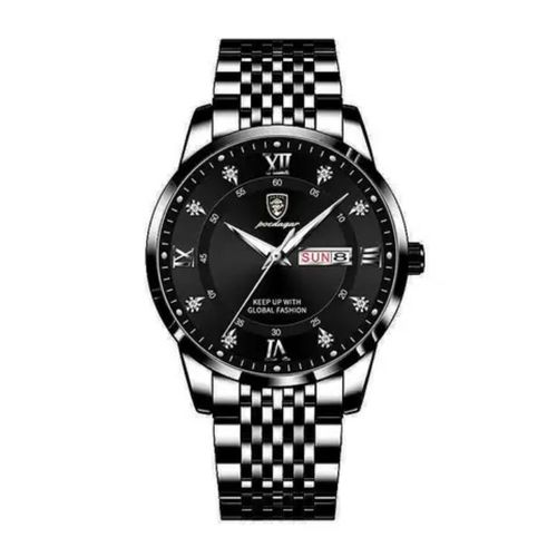 POEDAGAR Executive Stainless Steel Business Class Men Watch-Black - image 4