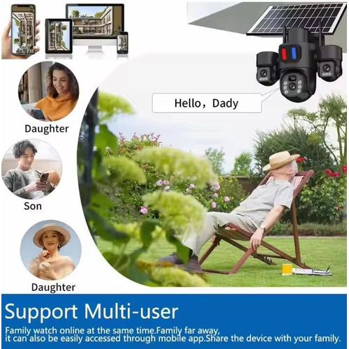 Generic 3-Lens 4G Sim Solar Security Camera System - Black - image 4