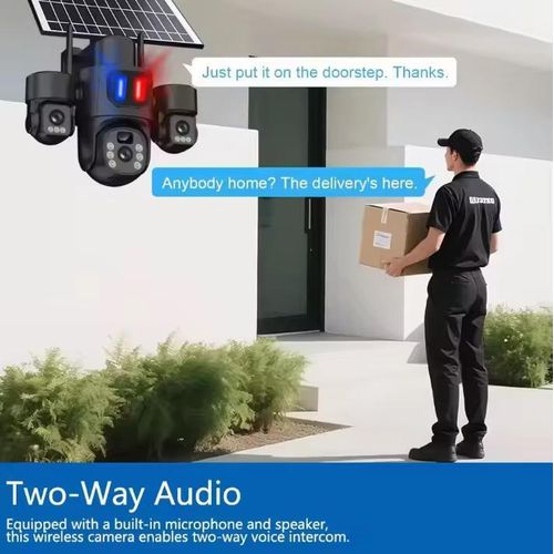 Generic 3-Lens 4G Sim Solar Security Camera System - Black - image 6