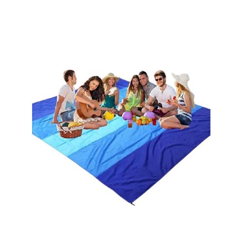 product_image_name-TodyJeyHo-Beach Blanket Waterproof Sandproof Beach Mat 79" X 83" /10'x9'for 2-8 Adults Quick Drying Outdoor Picnic Mat Beach Accessories for Travel, Camping, Hiking-1