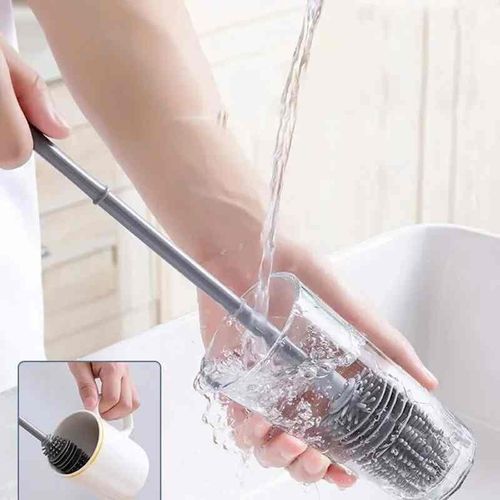 product_image_name-Generic-Bottle Brush Insulation Cup Washing Long Handled Silicone Cleaning Brush Household Multifunctional Cleaning Tools-1