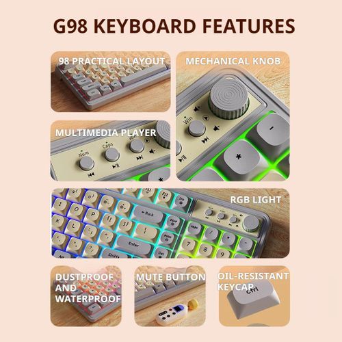 product_image_name-General-G98  Wired silent keyboard with colorful lights, 98 key layout, mechanical feel-Grey-5