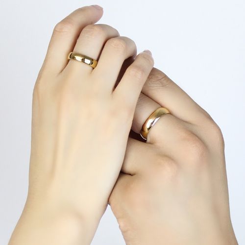 Generic Durable Stainless Steel Wedding Ring Gold - gold - image 3
